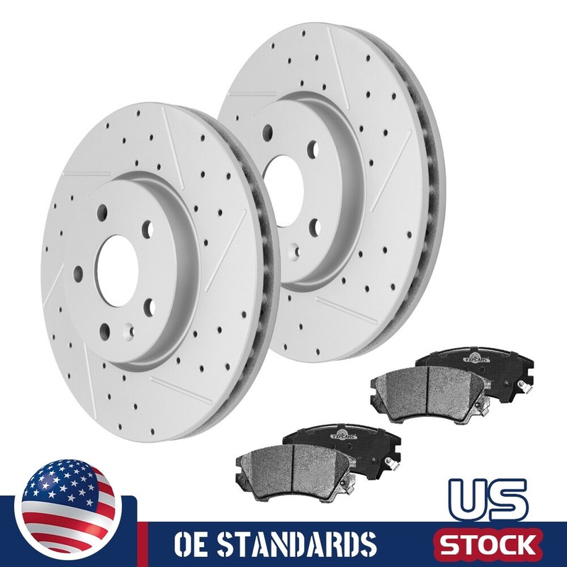 321mm Front Drilled Brake Rotors + Ceramic Pads For Chevrolet Camaro 2010 – 2015