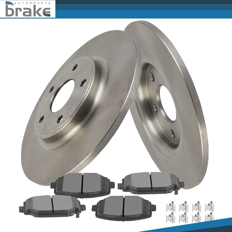 Rear Solid Discs Brake Rotors + Ceramic Pads Kits For Dodge Ram C/V 2012 – 2015