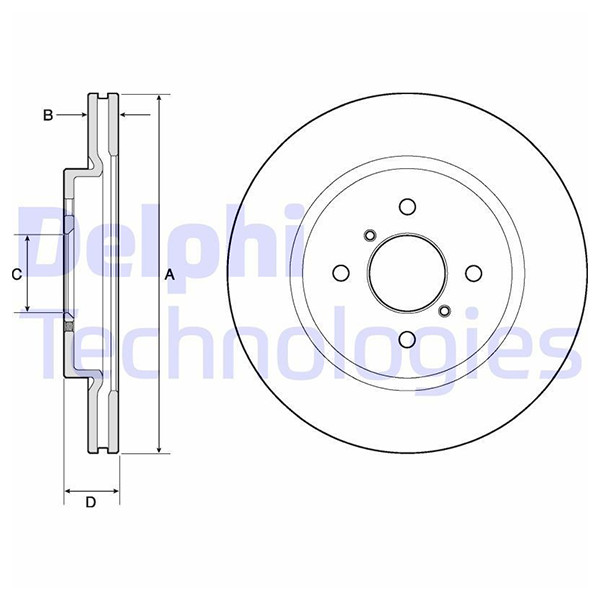 OEM Delphi Front Coated Brake Disc Set for Suzuki Swift III Hatchback BG4750C gallery