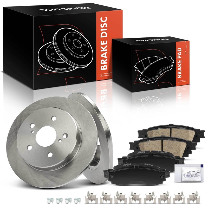 6x Rear Disc Brake Rotors +Ceramic Brake Pads for Lexus ES350 ES250 Toyota Camry