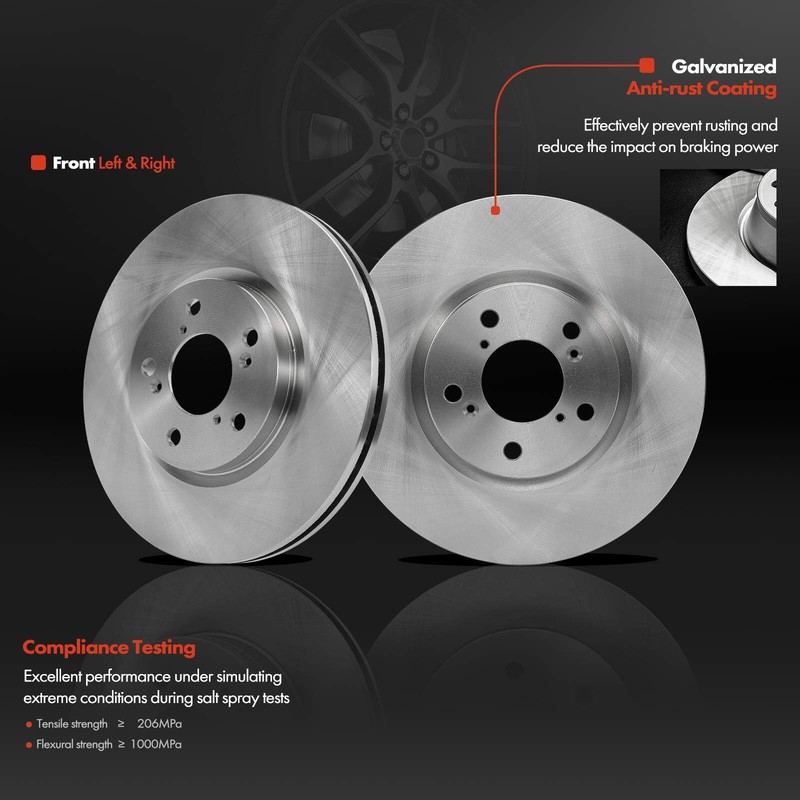 Front Disc Brake Rotor & Ceramic Brake Pads for Honda Ridgeline 2006-2011 3.5L gallery