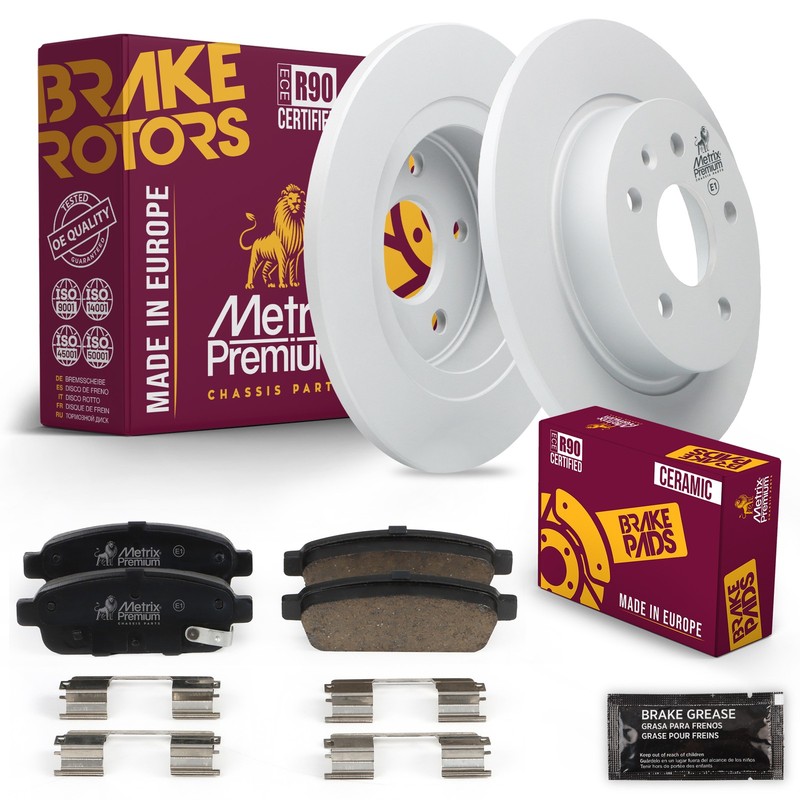 Rear Brake Rotors + Disc Brake Pads Kit for 13-17 Buick Encore 11-15 Chevy Cruze