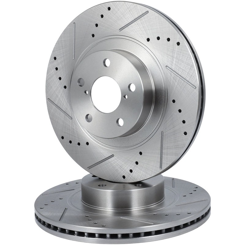 Front Brake Drilled & Slotted Rotors & Ceramic Pads For Subaru Legacy 2006-2007 gallery