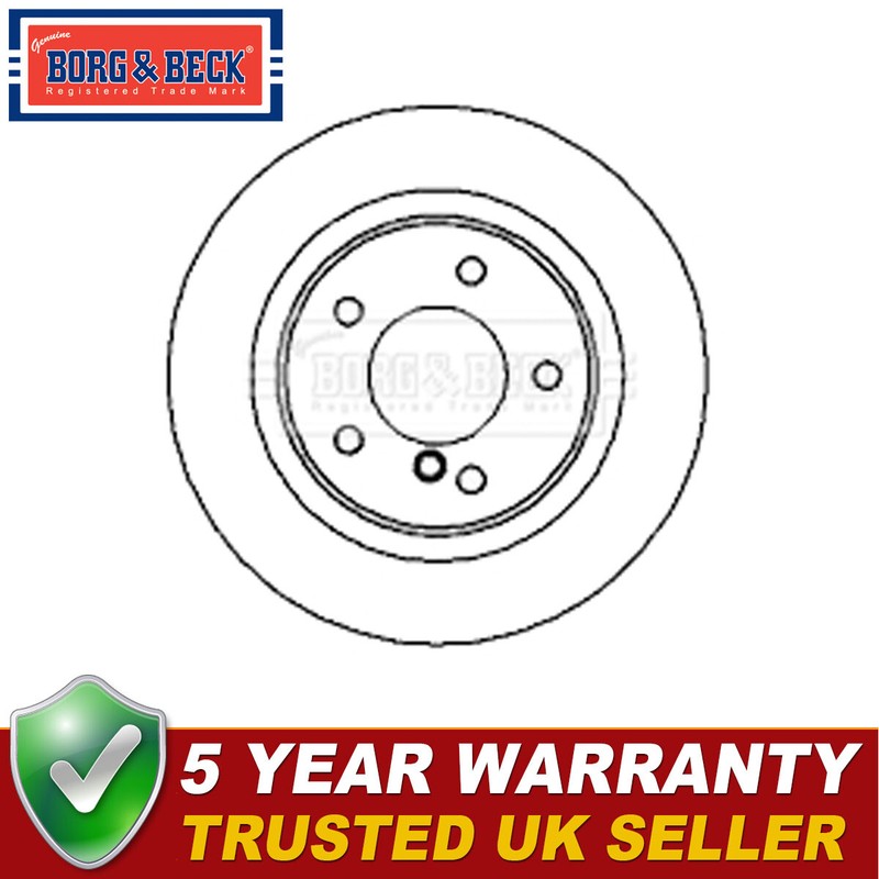 Borg & Beck Rear 1x Brake Disc Fits Mercedes S-Class 2005-2013 A2214230412