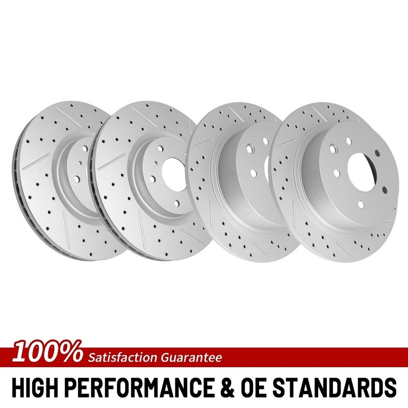 Front & Rear Drilled Brake Rotors For 2005 Nissan Altima 2006-2008 Nissan Maxima