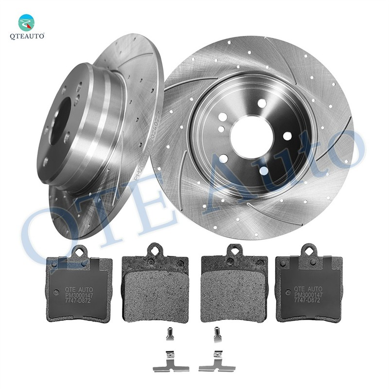 6 R 290 Drilled Brake Rotors-Ceramic Brake Pad To 2006-2008 Mercedes-Benz SLK280