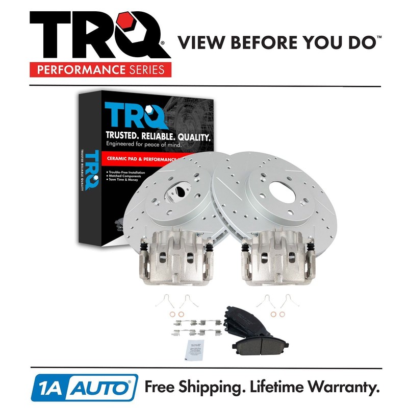 Front Ceramic Brake Pad, Performance Rotor & Caliper Kit for Nissan