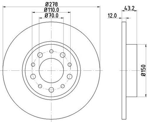 For JEEP - Renegade (BU, B1, BV) 2014-On Rear 278mm Brake Discs Tapy gallery