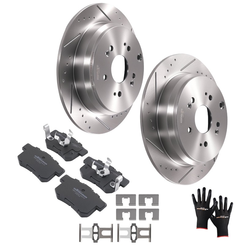 Rear Disc Brake Rotors & Pads Set for Honda CR-V 2005-2016 Acura RDX 2010-2018