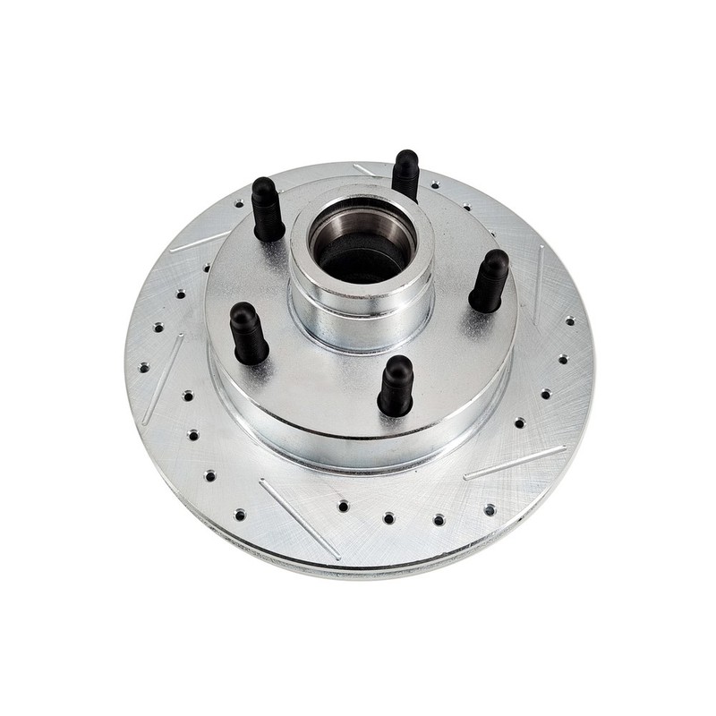 Disc Drilled Slotted Brake Rotor&Bearing-Seal Kit 5 on 4-1/2 Inch For Mustang II gallery