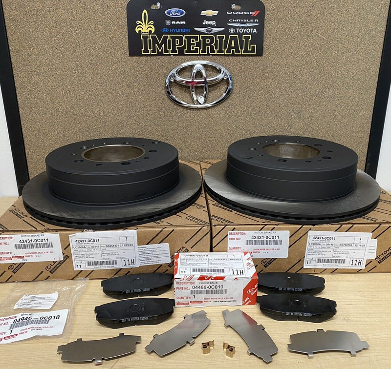 2007-2021 TOYOTA TUNDRA GENUINE OEM OE REAR BRAKE KIT ROTORS PADS AND SHIM KIT