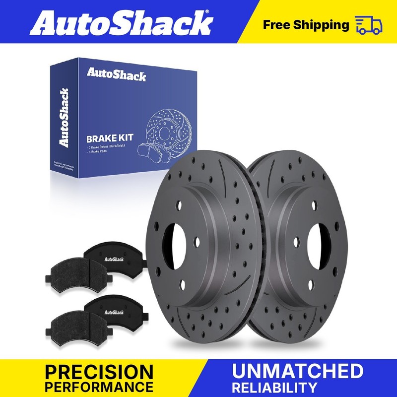 Front Drilled Slotted Brake Rotors Premium Ceramic Pads for Ram 1500 5.7L