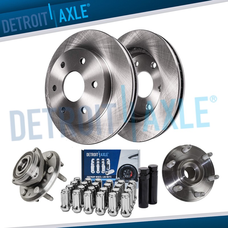 Rear Disc Rotors Wheel Hubs + 24pc Lug Nuts w/ keys for 2007-16 Enclave Traverse