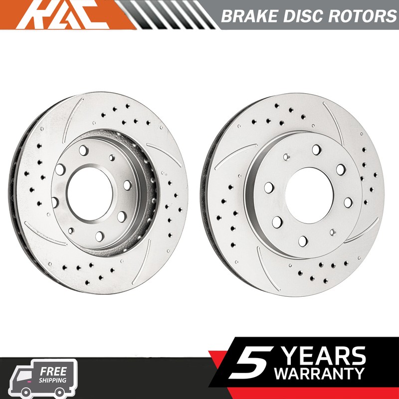 Front Drilled & Slotted Brake Rotors for Elantra Sonata Tiburon Galant Summit