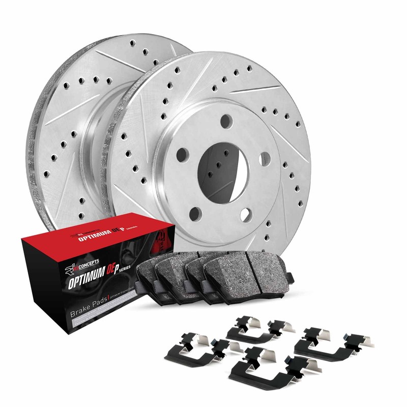 R1 Concepts Wguh1 74065 R1 Brake Rotors D S Silver W Optimum Oe Pads