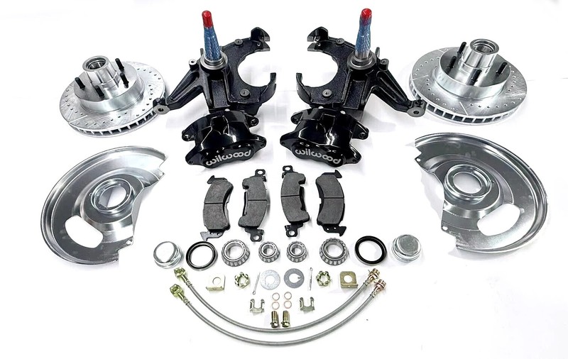 1963 – 1970 Chevy C10 Black Wilwood Disc Brake Kit 2.5″ Drop Spindles 5×5 Rotors