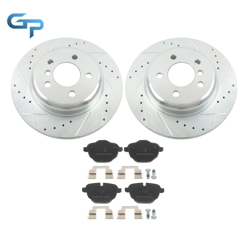 6X Rear Drilled Brake Rotor & Ceramic Brake Pad For BMW 528i 11-16 535d 535i F10 gallery