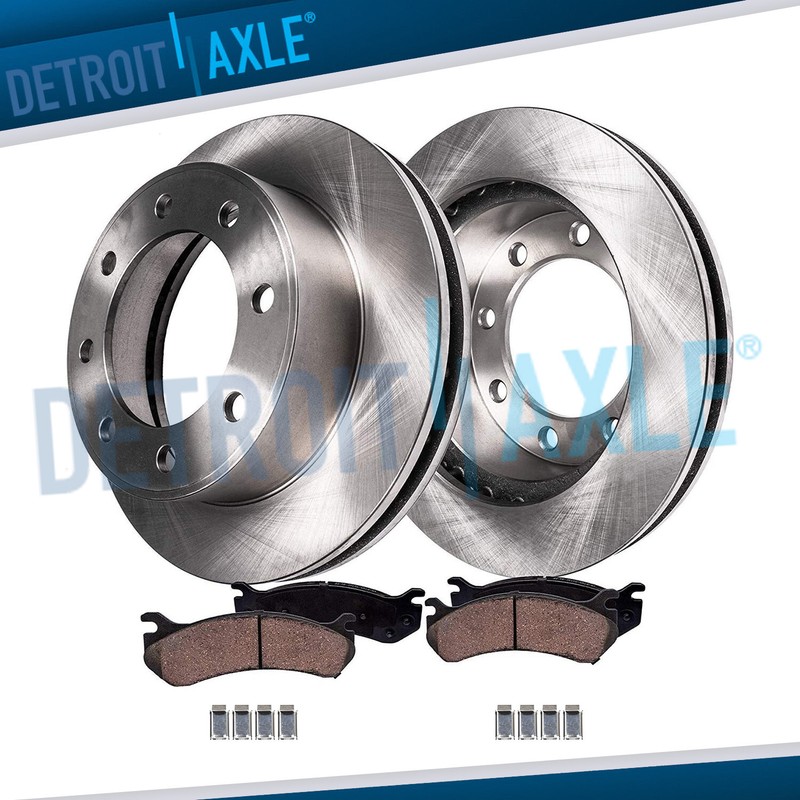 14.09 inch Rear Disc Rotors Ceramic Brake Pads Kit for Dodge Ram 2500 3500 1500