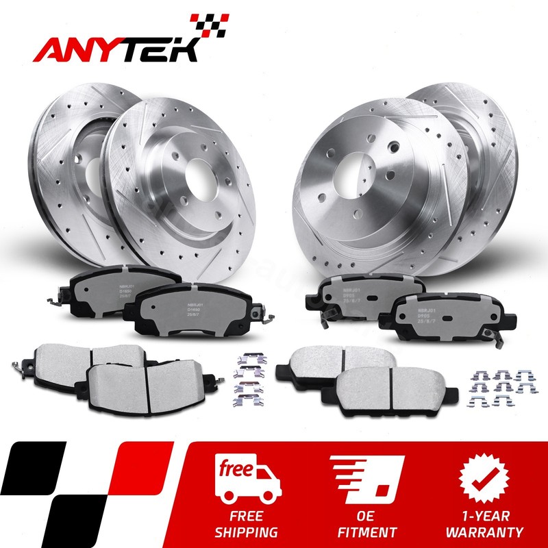 Front & Rear 4x Brake Rotors + 8x Brake Pads for 2013-2022 2023 Nissan Altima