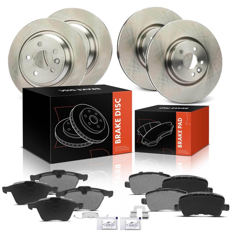 Front & Rear Side Disc Brake Rotors & Brake Pads for Volvo S60 2012 2017-2018