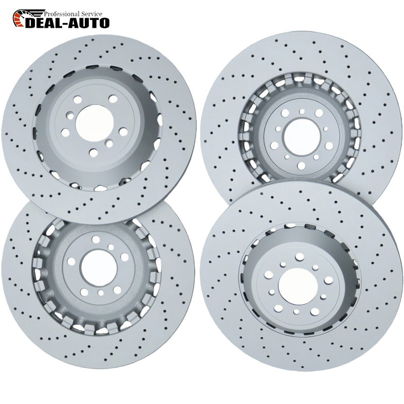 Pack of 4 Front & Rear Vented & Drilled Disc Brake Rotors For BMW F10 F12 M5 M6