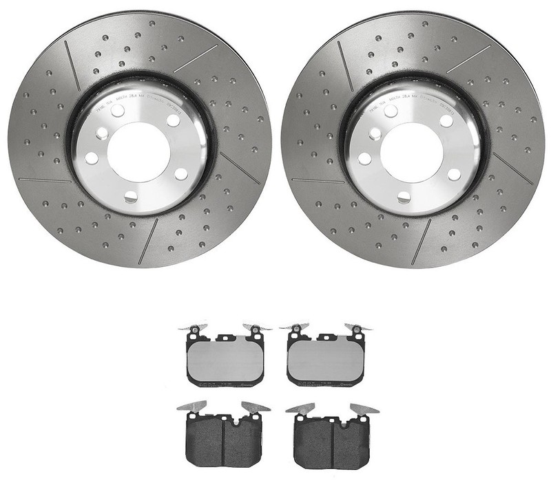 Brembo Front Brake Kit Low-Met Pads & 340mm PVT Disc Rotors for BMW F20 F30 F32