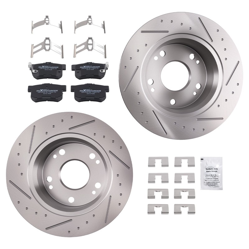 Rear Brake Rotors + Ceramic Brake Pads for Honda Accord 2003-2007 EX LX SE EX-L gallery