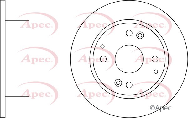 2x Apec Red Rear Brake Discs 260mm Fits Honda Accord 42510S10E00