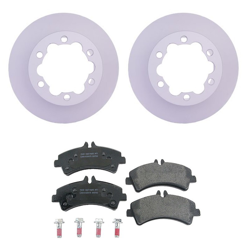 Hella Rear Rotors Low-Met Disc Brake Pad Kit For W906 Sprinter 3500 & 3500XD