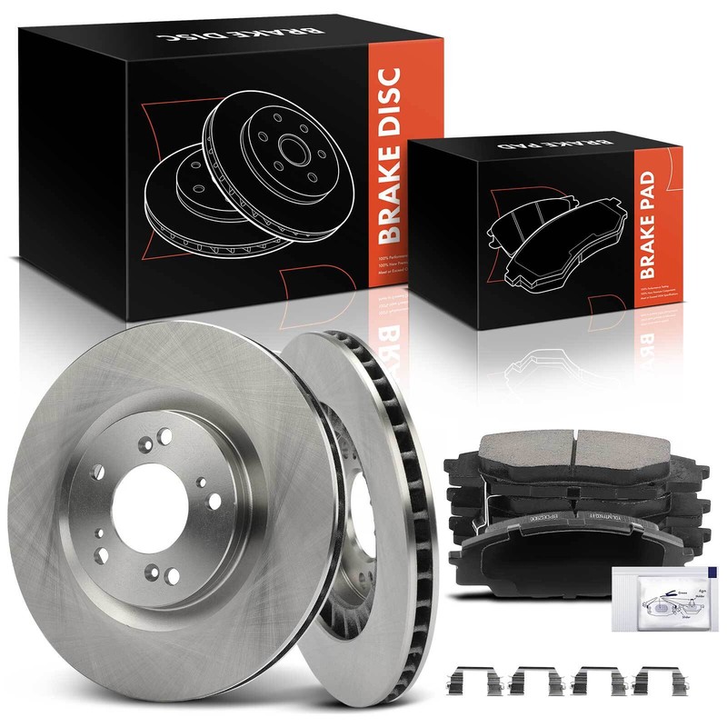6Pcs Disc Brake Rotor & Ceramic Brake Pad for Honda S2000 2000-2009 Front Side