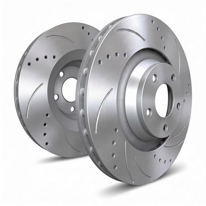 SP Performance F55-51-P Drilled/Slotted SLVR Zinc Rear Rotors 82-88 Chevy Camaro