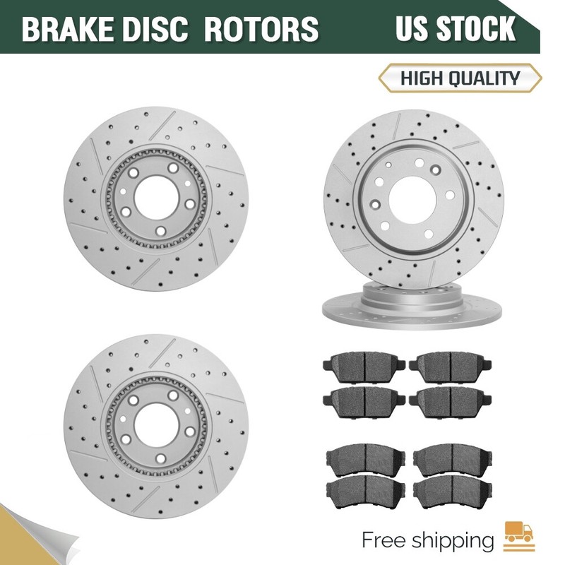 Front+Rear Disc Brake Rotors+Ceramic Pads Set for Ford Fusion MKZ Mazda 6 Milan