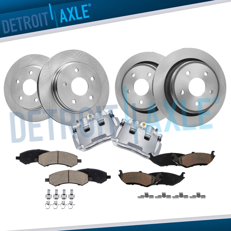 10pc Front Rear Disc Rotors Brake Pads Front Calipers for Dodge Ram 1500 Classic