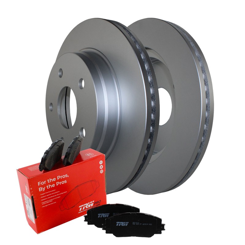 Front Brake Kit 336mm Disc Rotors & TRW Metallic Pads For Aspen Durango Ram 1500