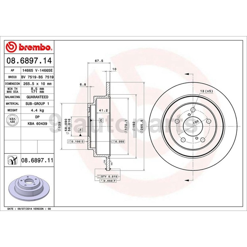 Brembo OE Front Rear Disc Brake Rotors for 1993 1994 1995 1996 Subaru Impreza gallery