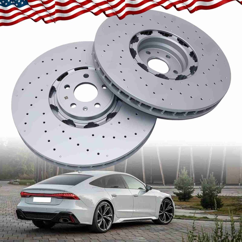 For 2021-2024 Audi RS6 Avant RS7 Sportback 4K0615301S Front Disc Brake Rotor Set gallery