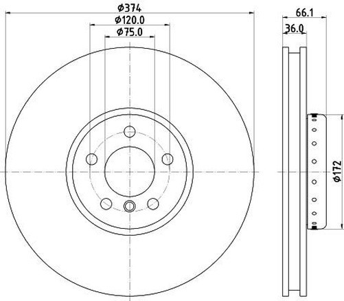 Hella Brake Disc Set Front 65133PRO_fortement recommandé For ALPINA B7 OEM gallery