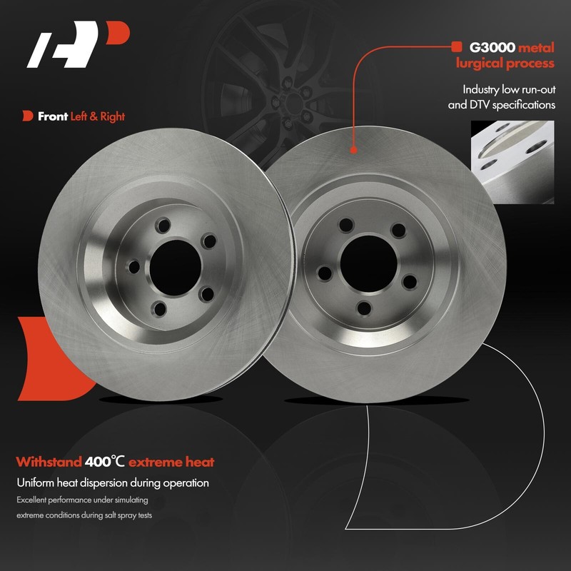 A-Premium Front Disc Brake Rotors & Ceramic Pads for Jeep Liberty KK 2009 2012 gallery
