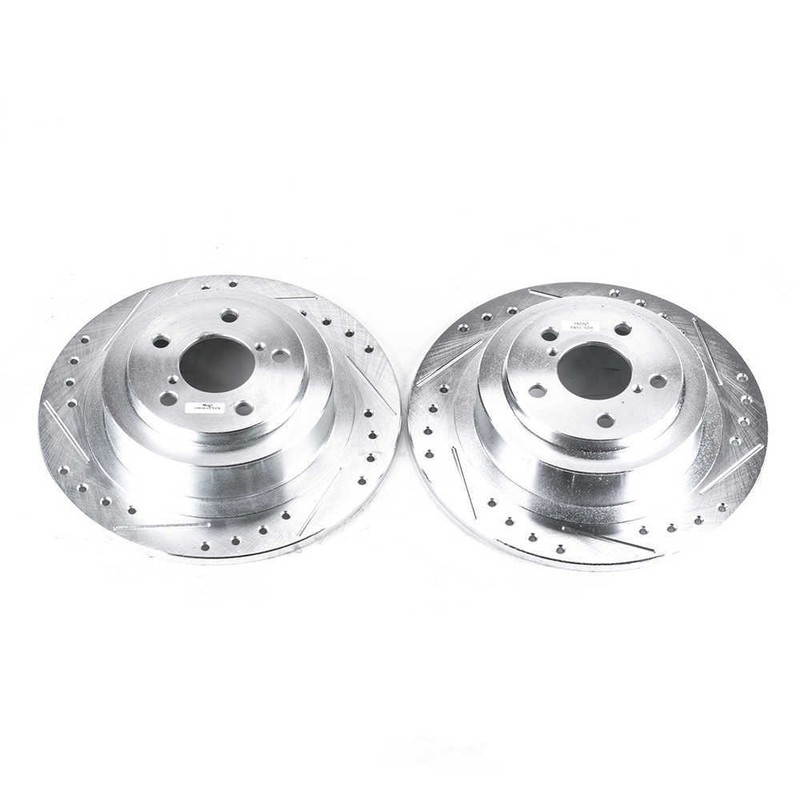 Disc Brake Rotor Set-Rear Drilled, Slotted and Zinc Plated Brake Rotor Pair