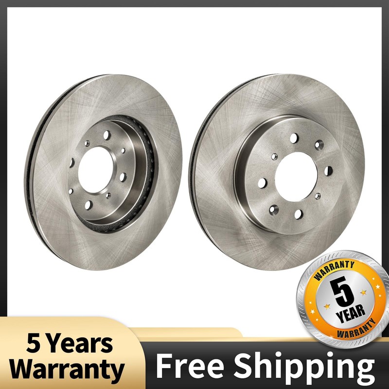 Set of 2 Front Vented Solid Brake Rotors for 2004-2005 Honda Civic 1.7L 3295