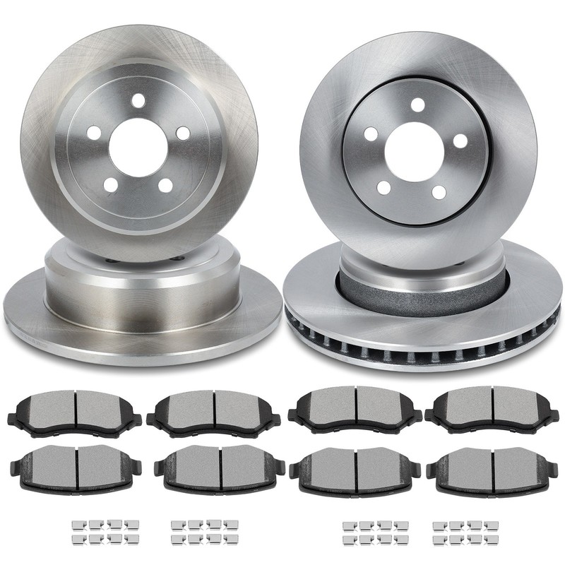 Front And Rear Brake Rotors & Ceramic Pads For Dodge Nitro 08-2012 Jeep Liberty