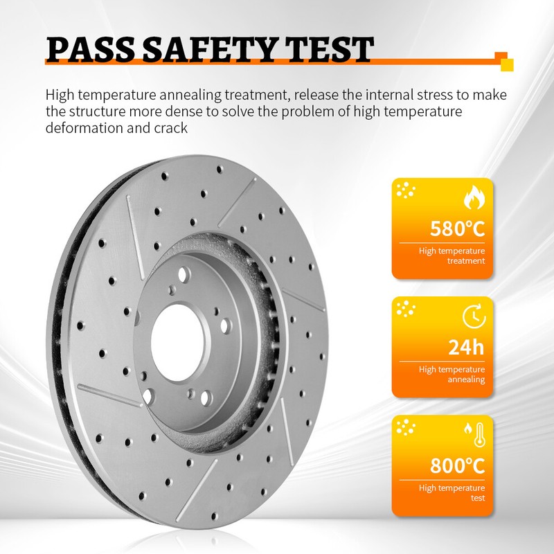 8 Lug 358mm Rear Drilled Slotted Brake Rotors for Dodge Ram 2500 3500 gallery