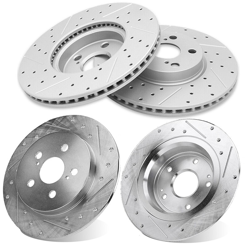 Front & Rear Brake Rotors Drilled Kit for Toyota Matrix Corolla Pontiac Vibe gallery