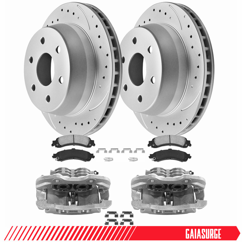 Rear Disc Rotors Brake Calipers Brake Pads for Chevy Silverado Sierra 1500 Tahoe