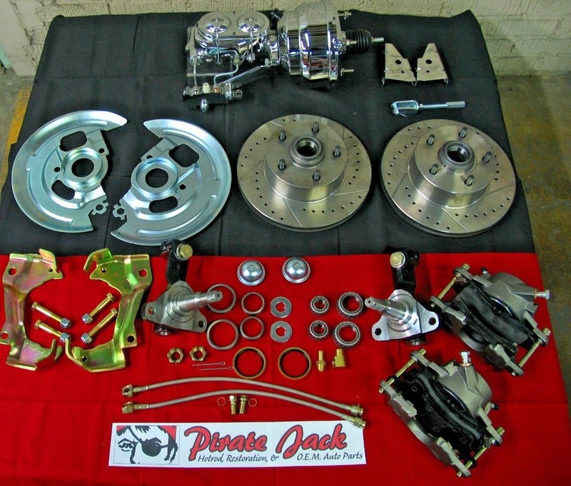 1964-1972 Chevelle Disc Brake Kit 8″ Dual Chrome Booster Drilled Slotted Rotors