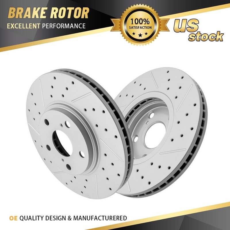 Pair 2 Front Disc Brake Rotors for Toyota Highlander 2001-2004 2005 2006 2007