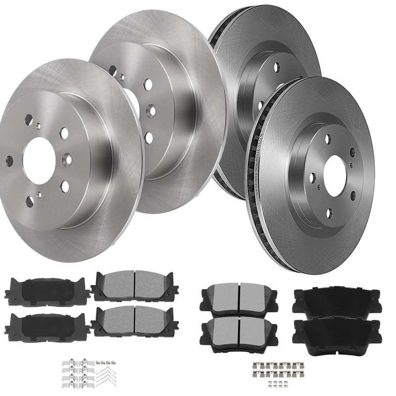 12X Fits Lexus Es300H 2013 2014-2018 Front Rear Solid Brake Rotors Ceramic Pads