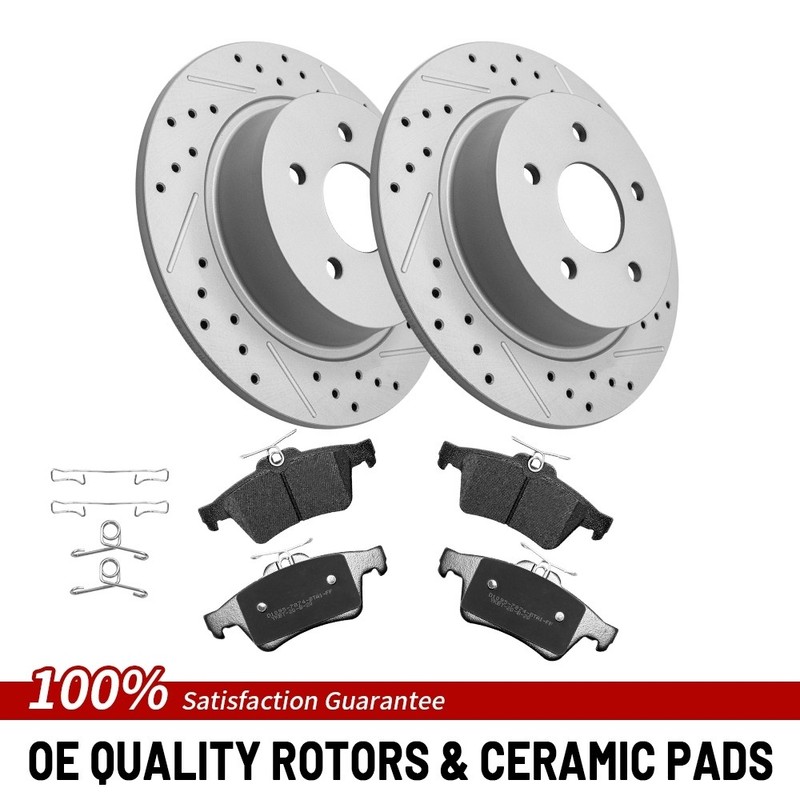 Rear Brake Rotors Ceramic Pads For 2013-2018 Ford C-MAX Escape/Transit Connect