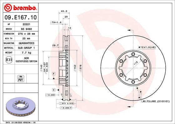 Fits Nissan Cabstar 2006-2013 2.5 D dCi 3.0 Brembo Front Brake Discs 40206LC60A gallery