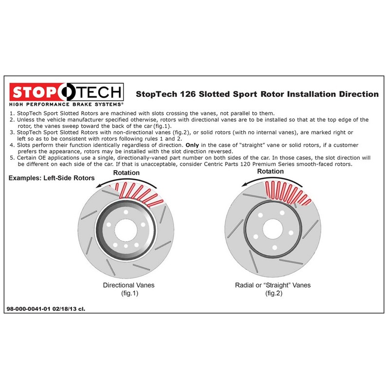 StopTech 126.65138SR Front Right Slotted Brake Disc Rotor for 12-20 F-250 F-350 gallery